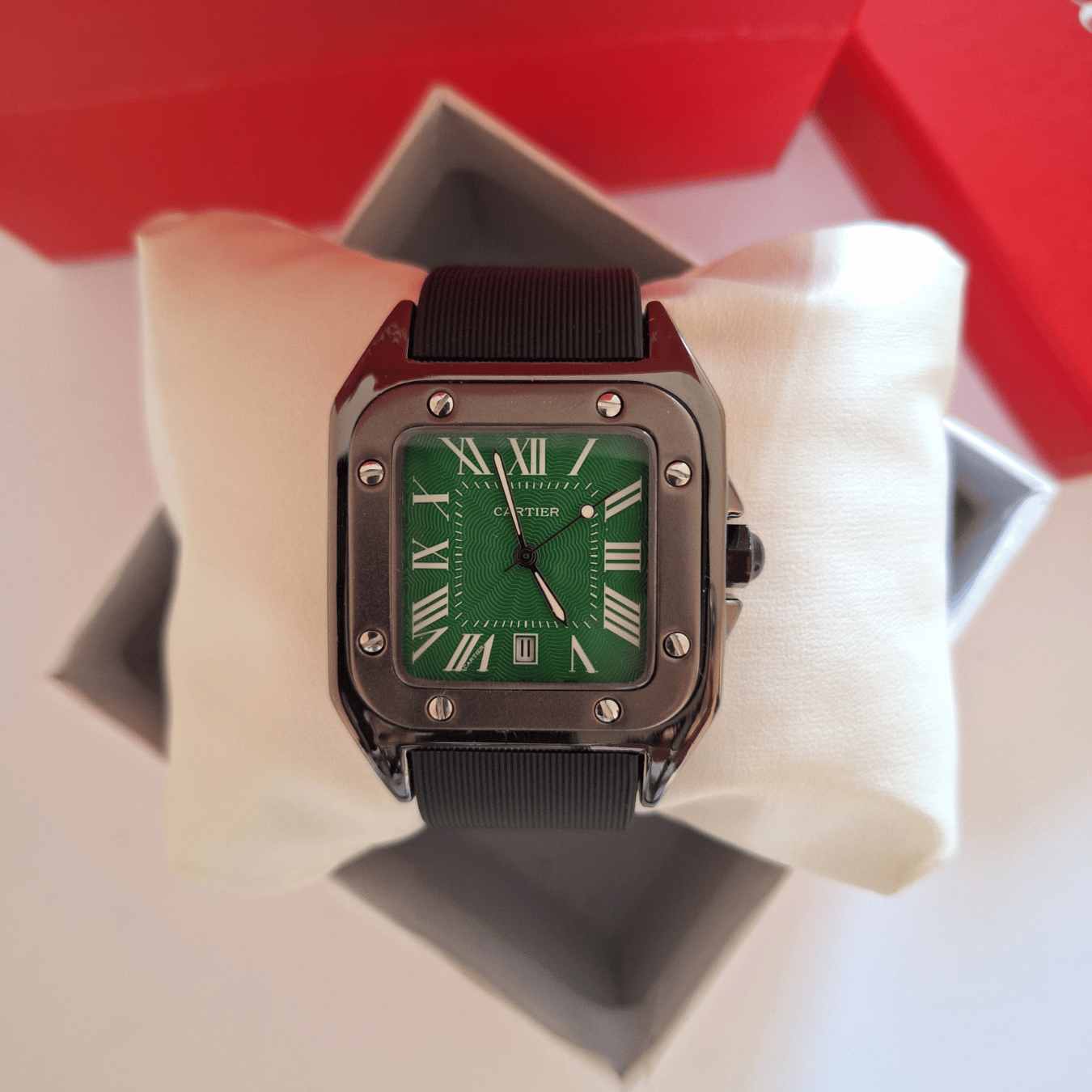 Cartier Santos Black Rubber Strap