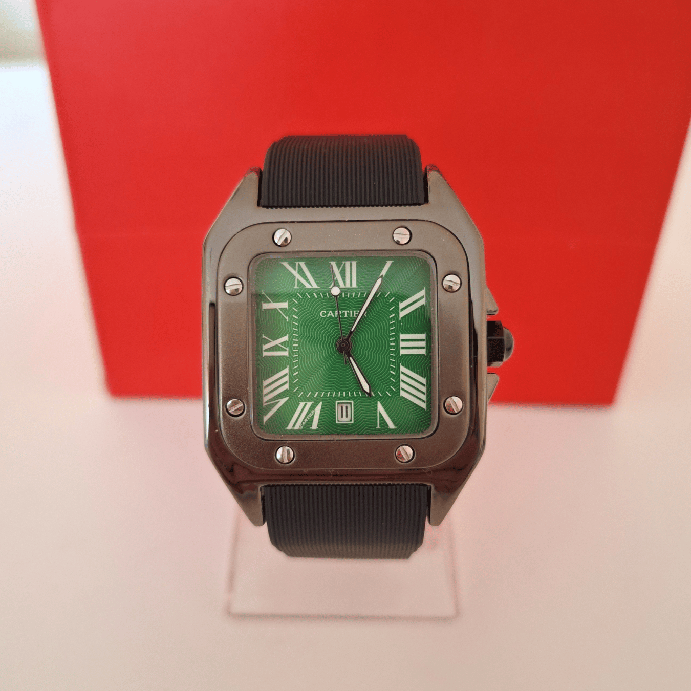 Cartier Santos Black Rubber Strap