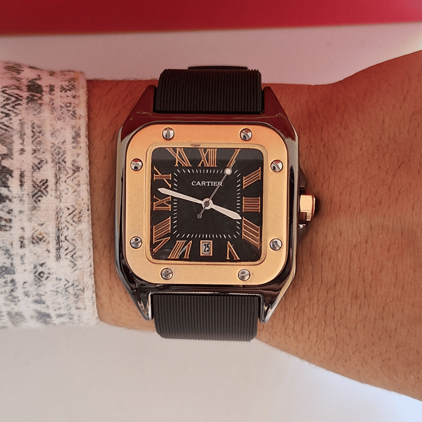Cartier Santos Black Rubber Strap2