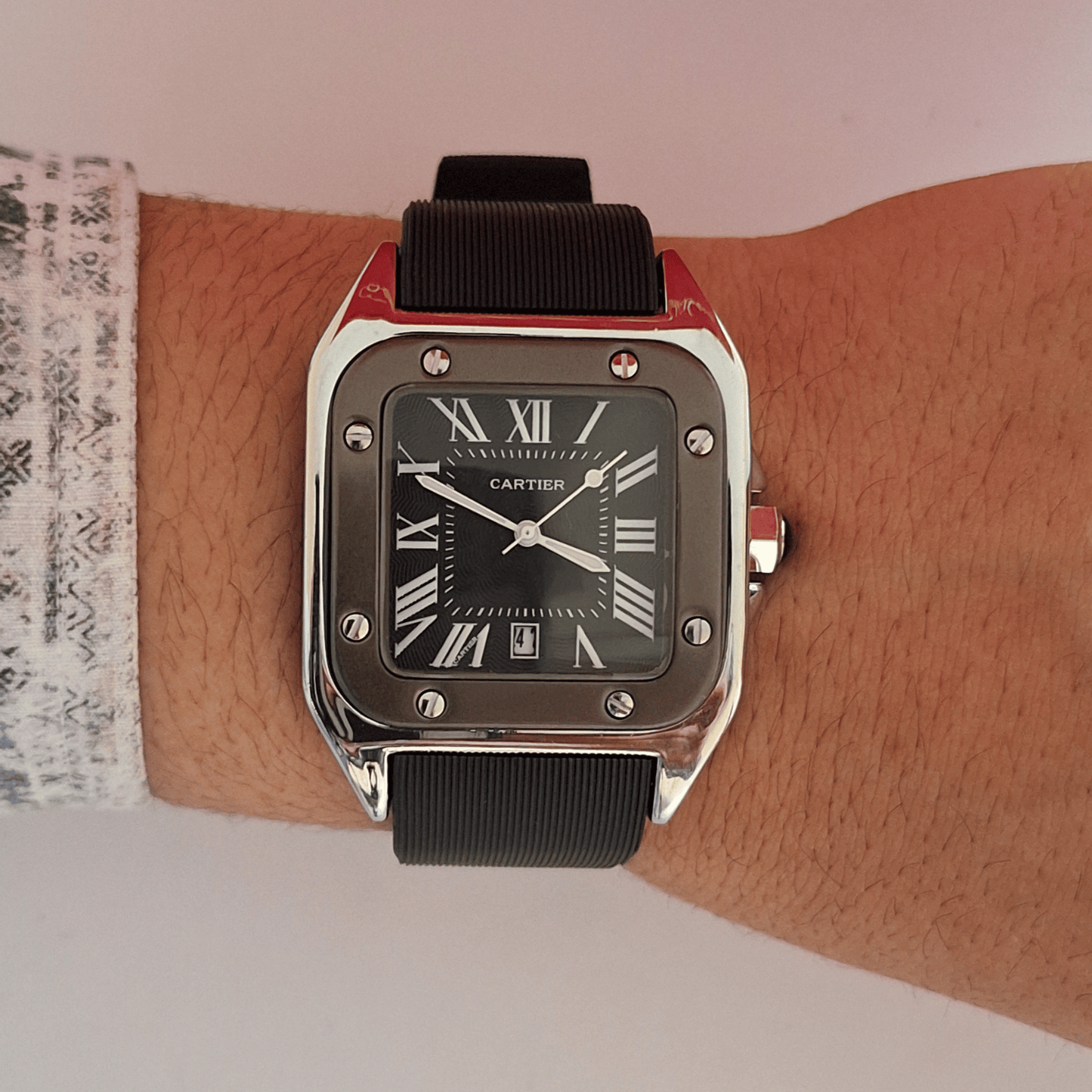 Cartier Santos Black Rubber Strap