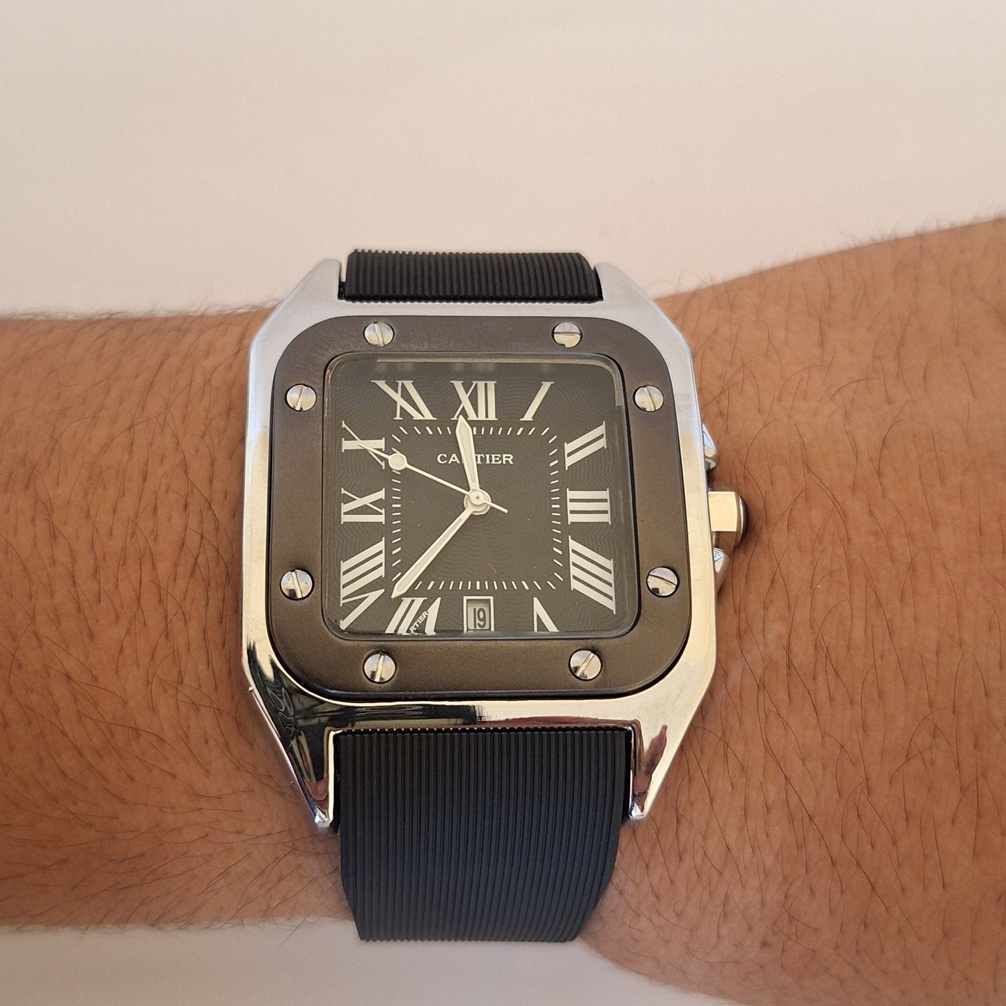 Cartier Santos Black Rubber Strap2