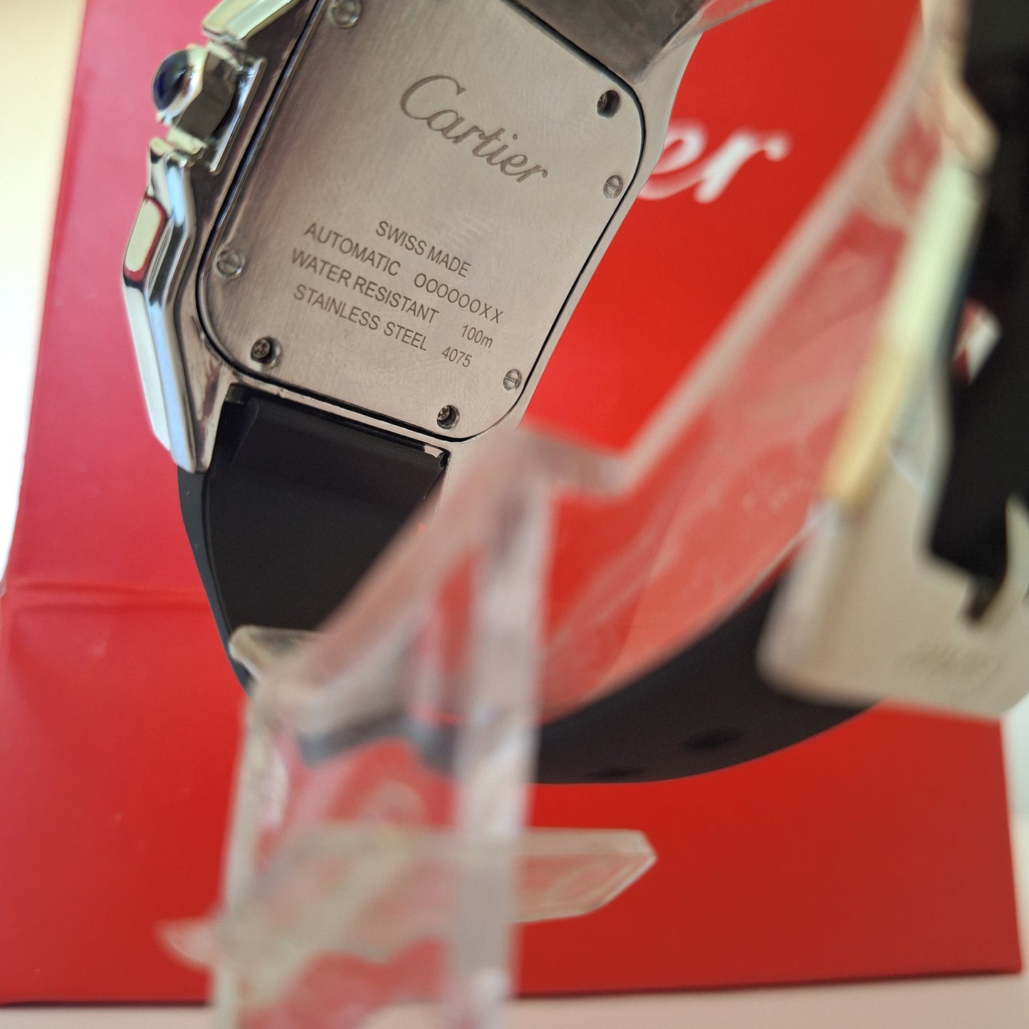 Cartier Santos Black Rubber Strap