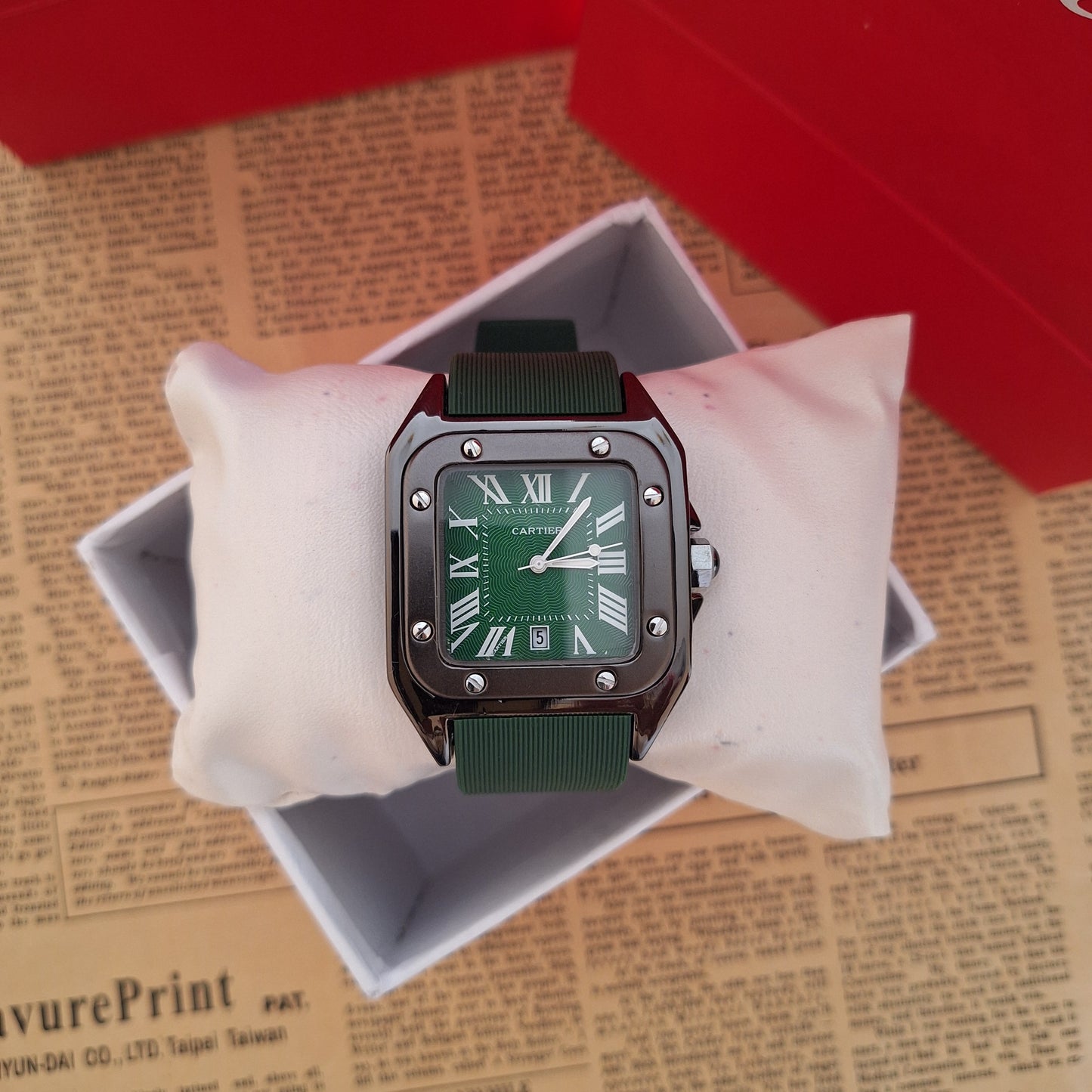 Cartier Santos Black Rubber Strap
