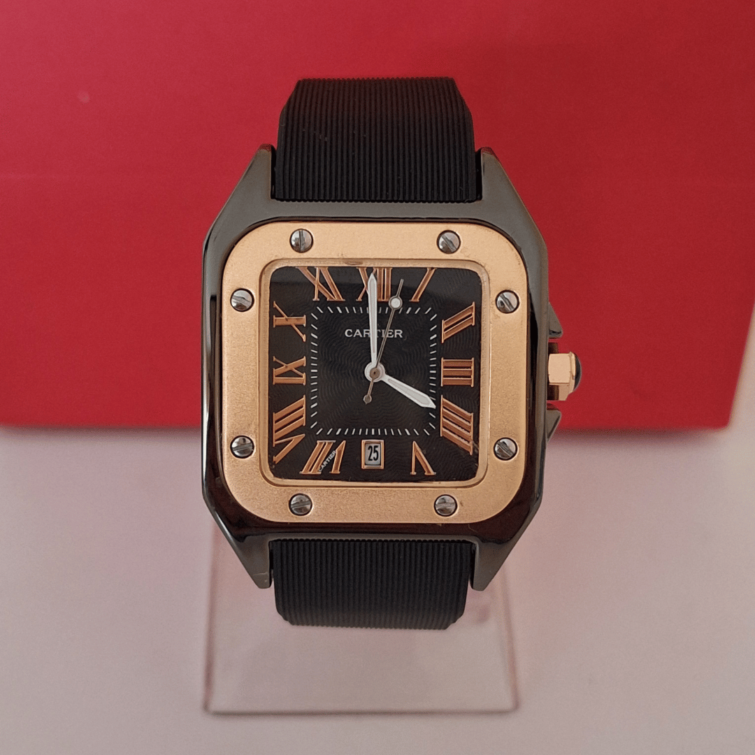 Cartier Santos Black Rubber Strap2