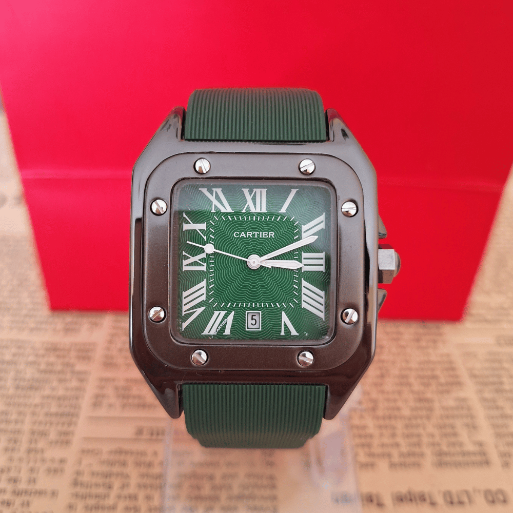 Cartier Santos Black Rubber Strap