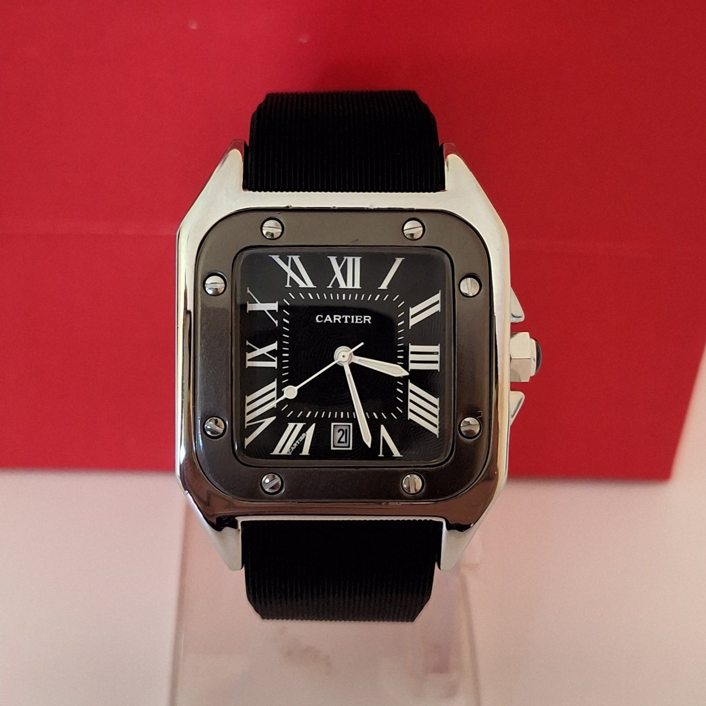 Cartier Santos Black Rubber Strap