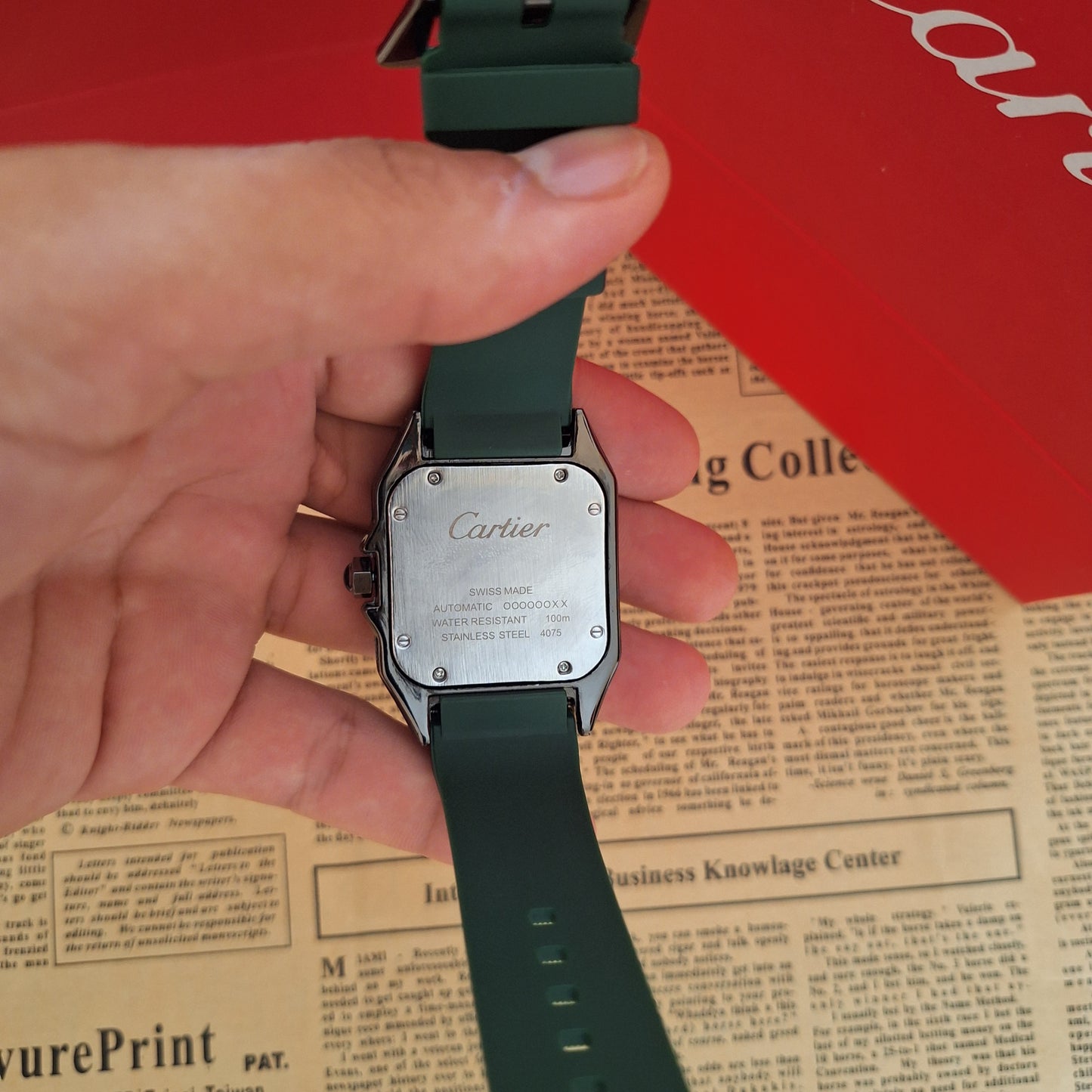 Cartier Santos Black Rubber Strap