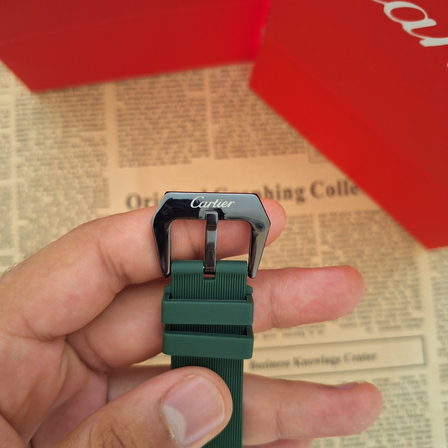 Cartier Santos Black Rubber Strap