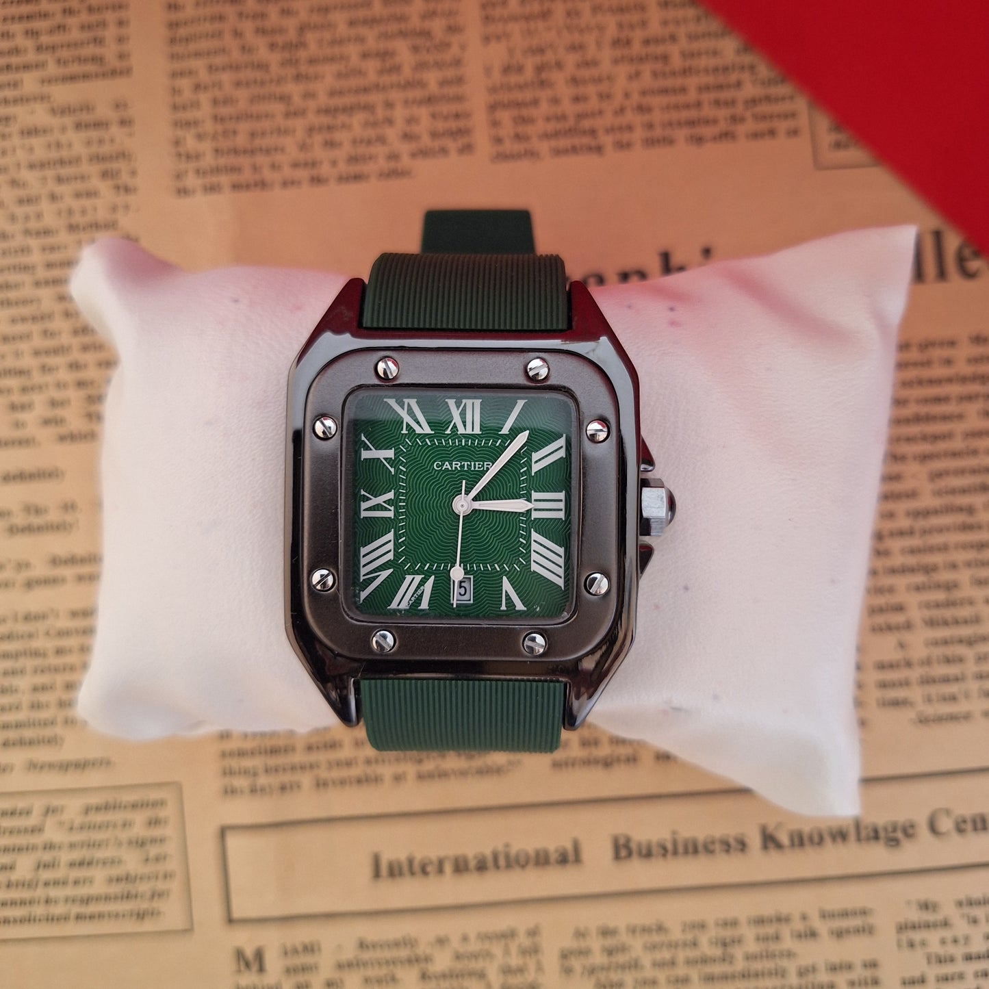 Cartier Santos Black Rubber Strap