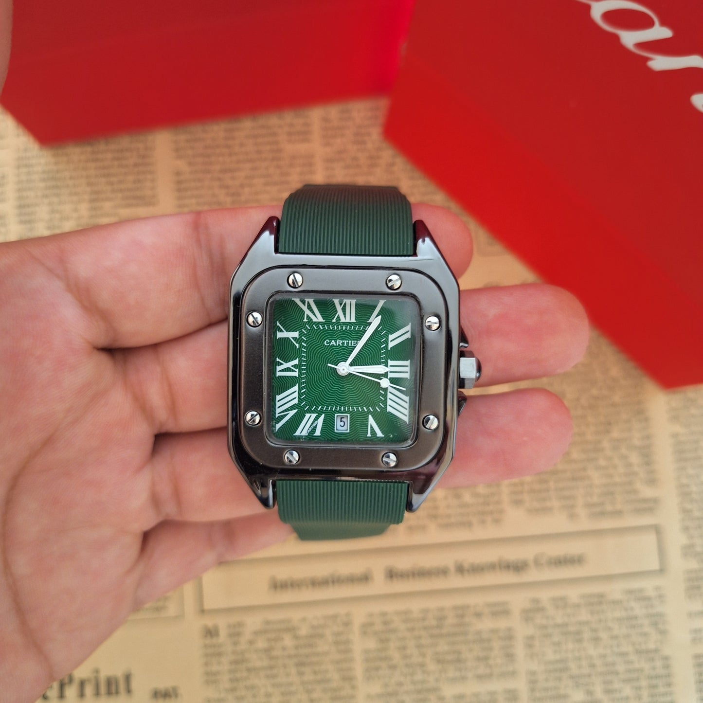 Cartier Santos Black Rubber Strap
