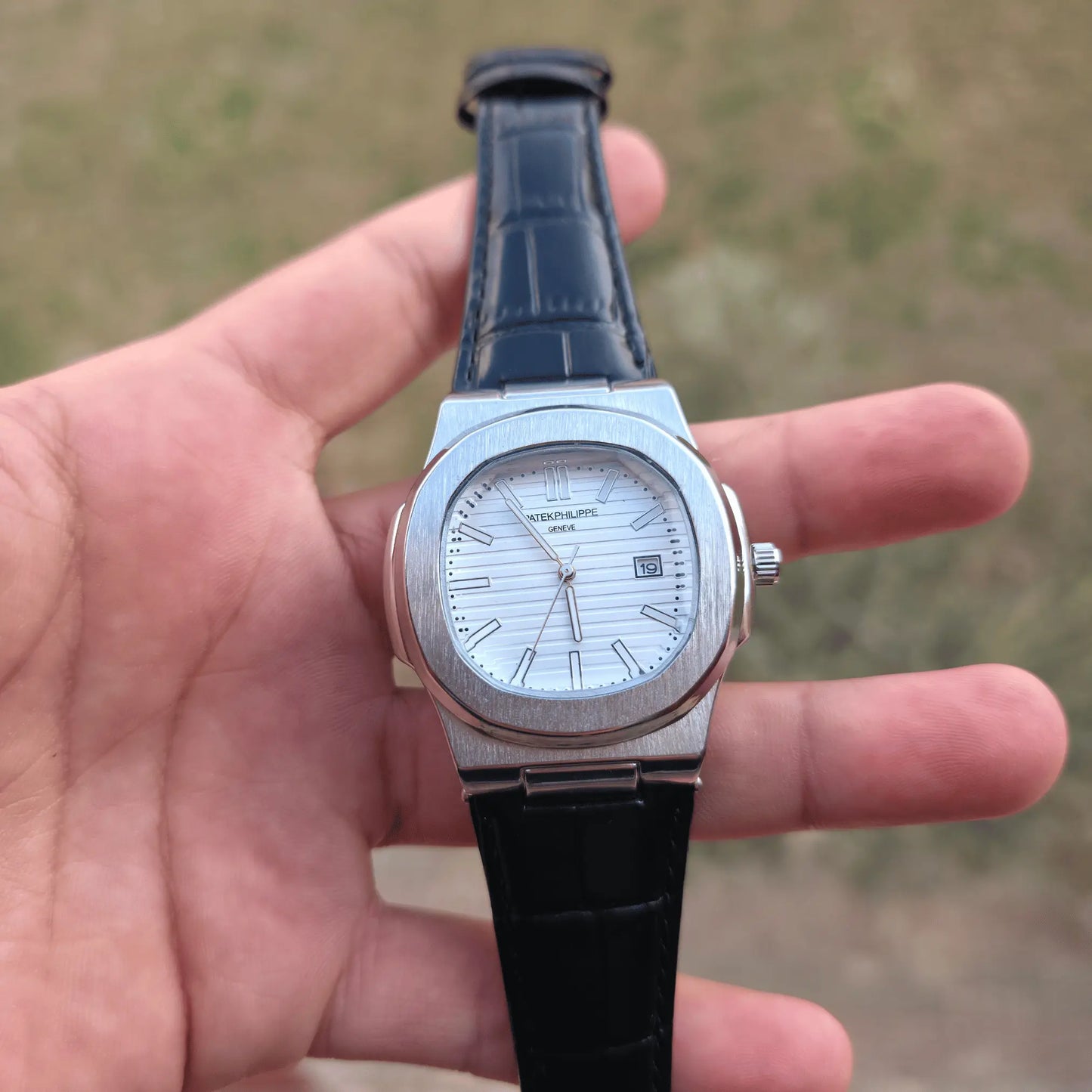 Patek Philippe Leather Strap White- Back