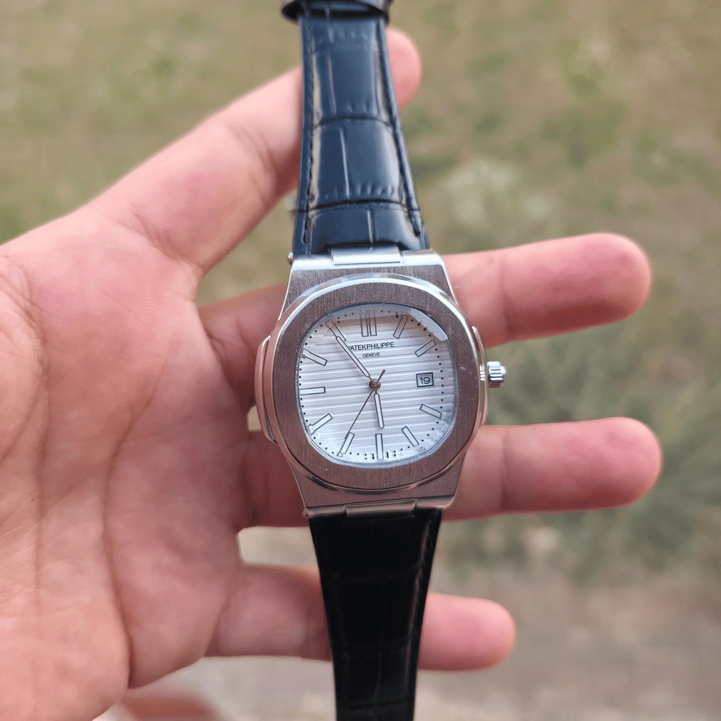 Patek Philippe Leather Strap White- Back