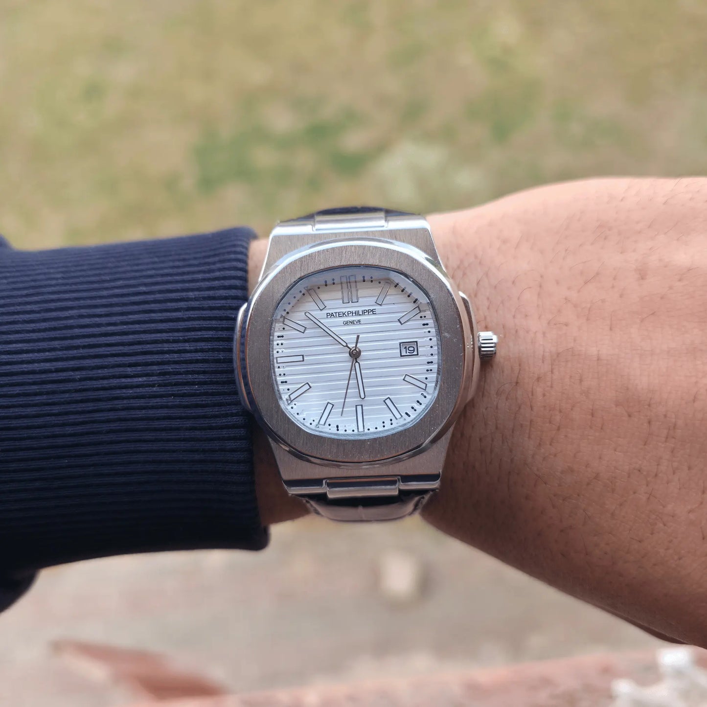 Patek Philippe Leather Strap White- Back