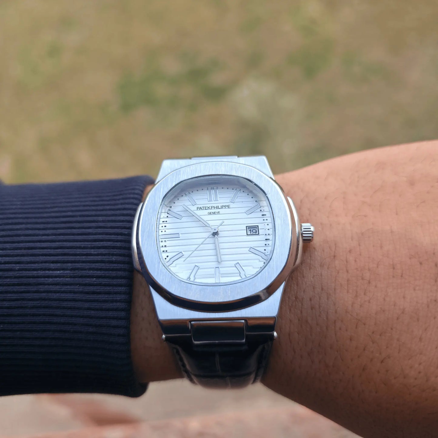 Patek Philippe Leather Strap White- Back