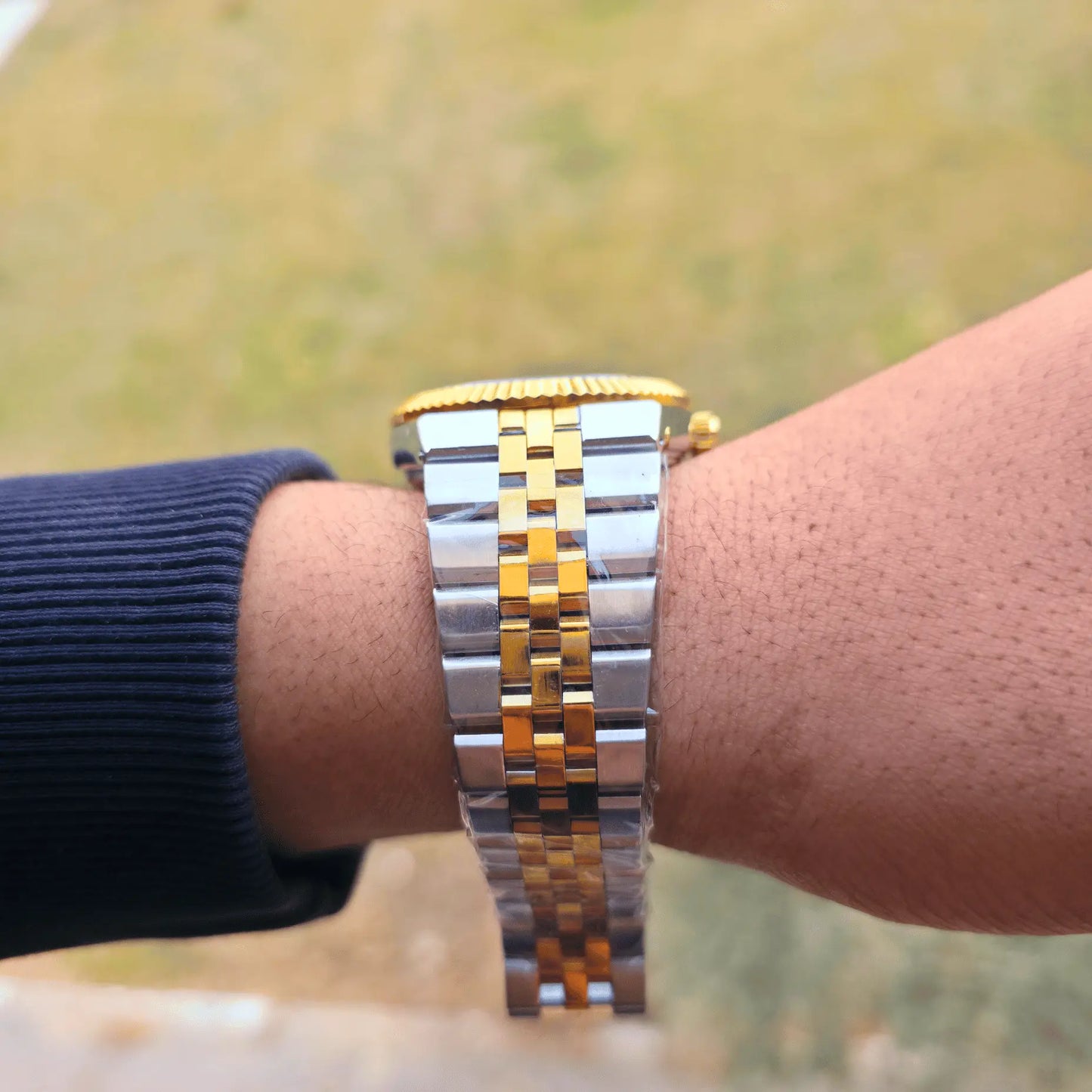 Rolex Land- Man Black - Gold Silver