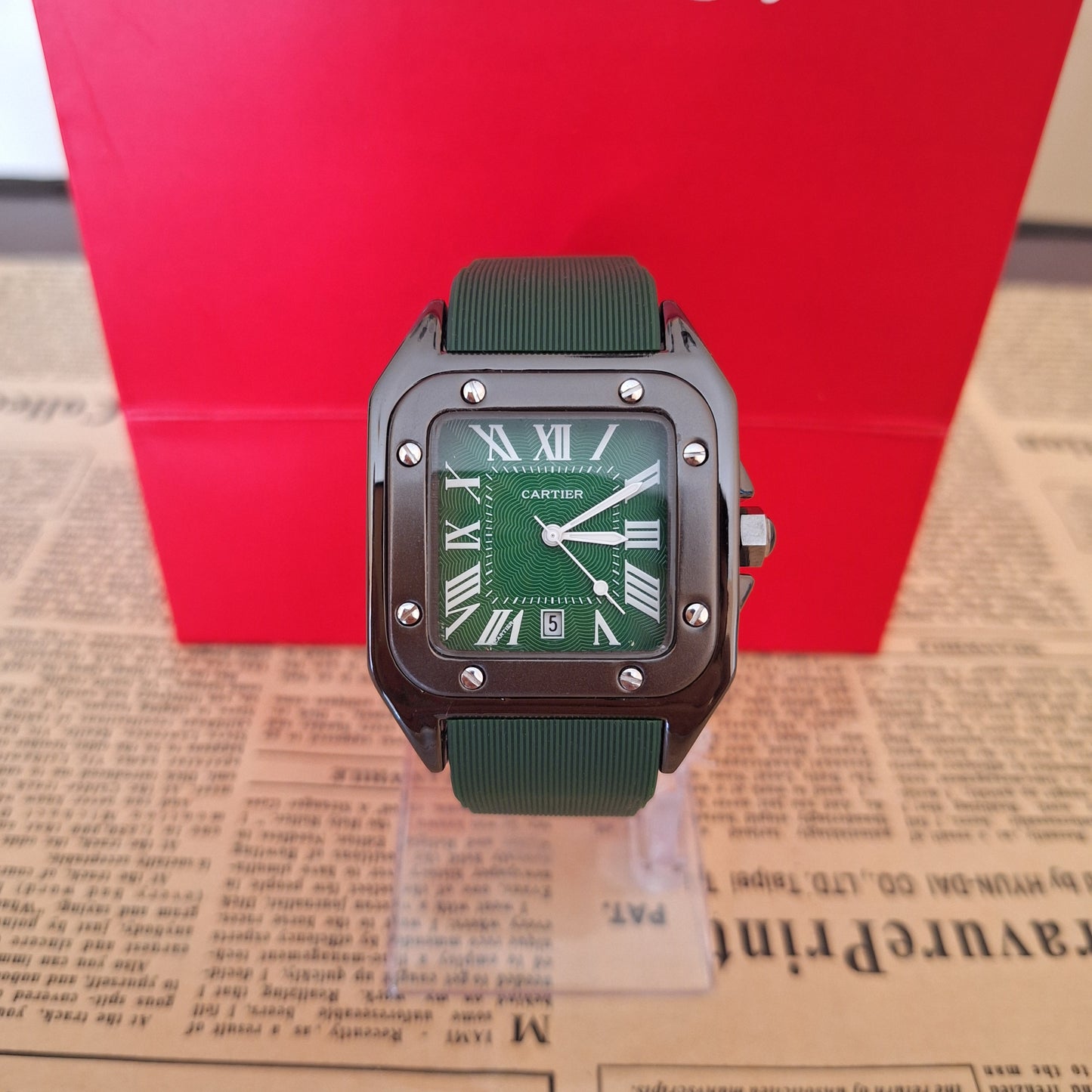 Cartier Santos Black Rubber Strap