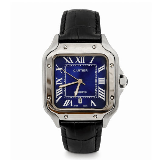 Man Cartier leather watch