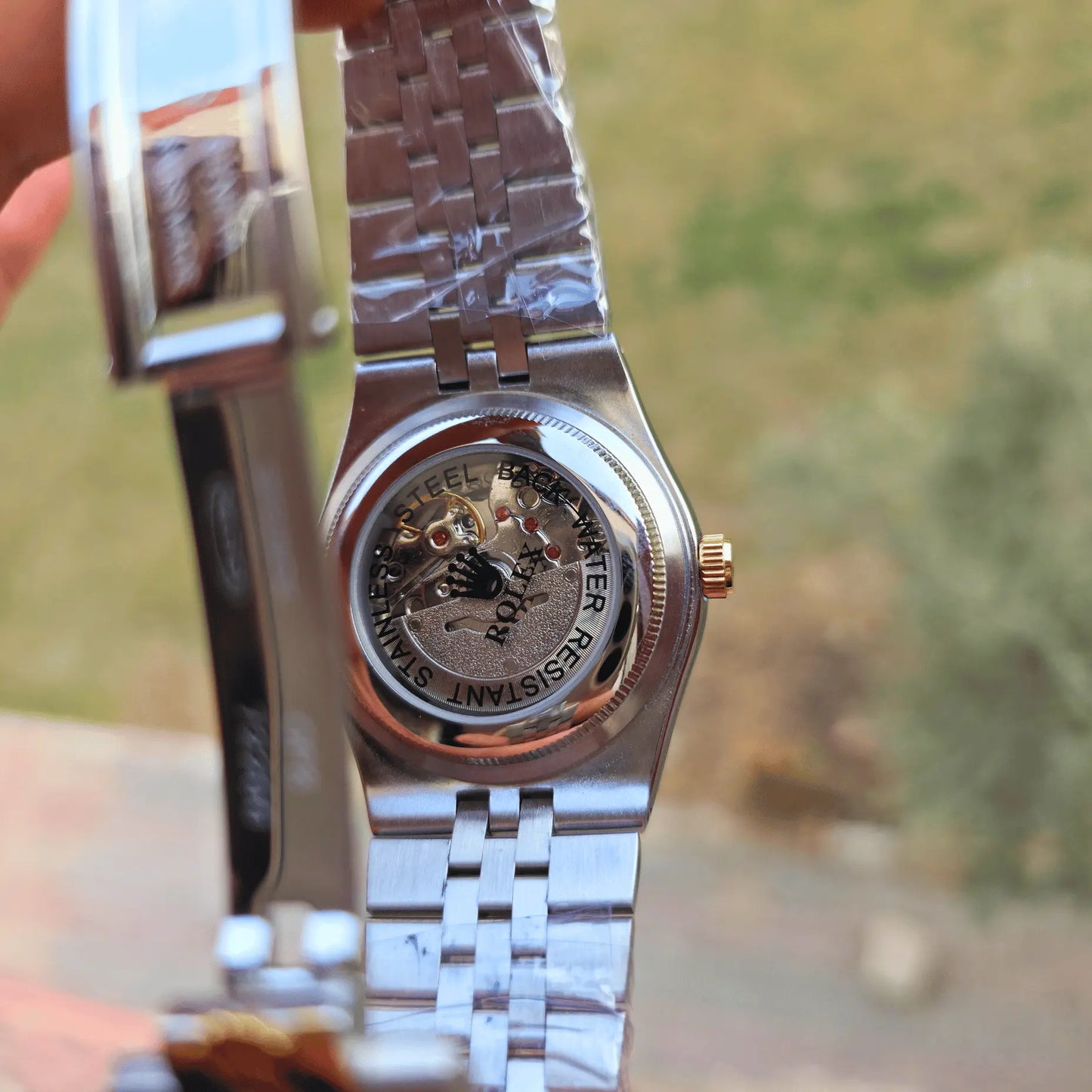 Rolex Land- Man Black - Gold Silver