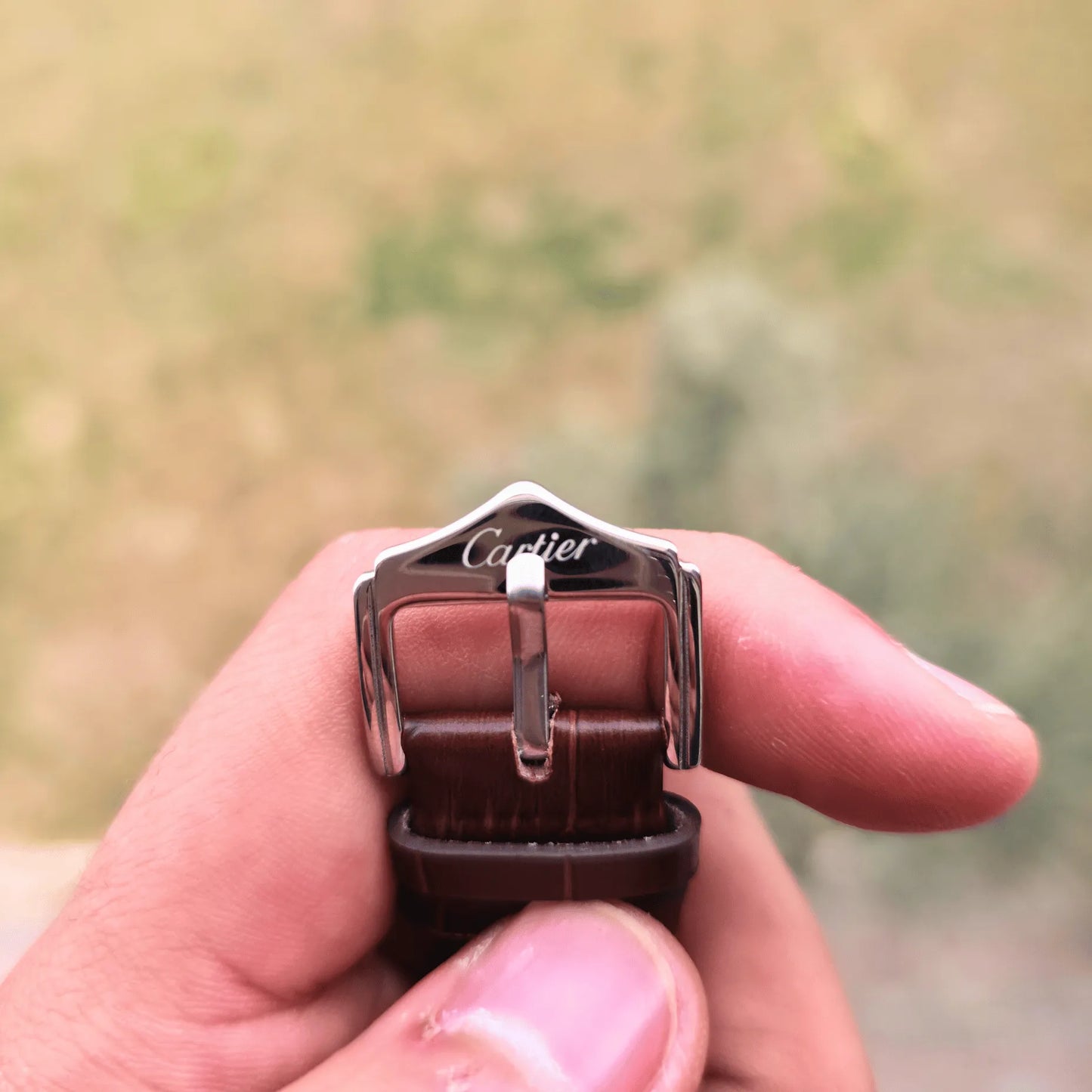 Man Cartier leather watch White - Brown