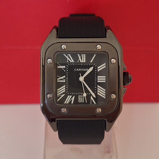 Cartier Santos Black Rubber Strap2