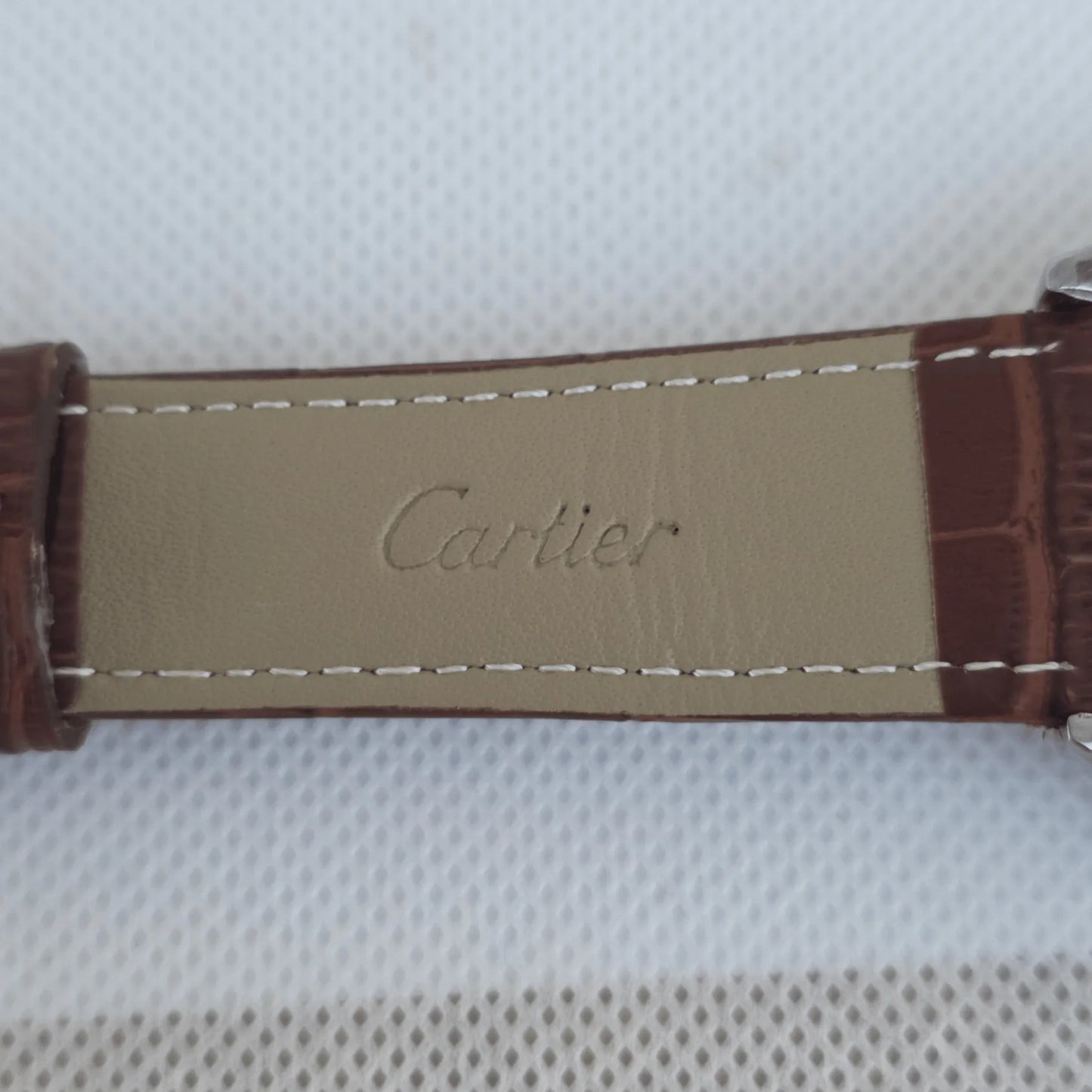 Man Cartier leather watch White - Brown